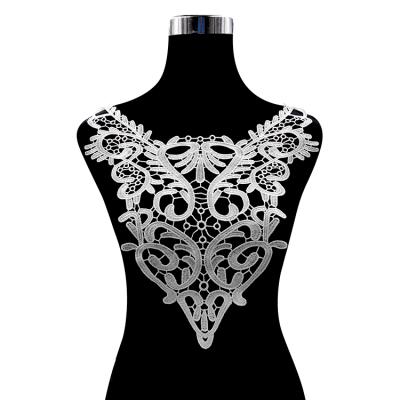 China 3D Lace Bodice Embroidery Lace Diy Fashion Accessories Patches Large Size 3D Polyester Hollow Clothing Accessories for sale