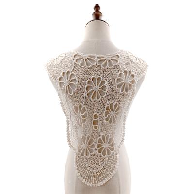 China 3D Chest Flowers Embroidery Lace Up Diy Fashion Accessories Applique Patches Design Custom Hollow Out 3D Polyester Spot Color Apparel for sale