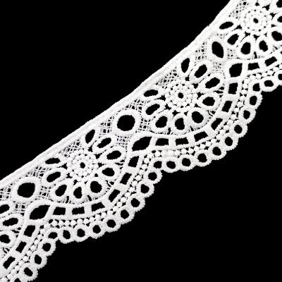 China Water-soluble Stereoscopic Hollow Polyester Silk DIY Embroidery Lace Accessories 3D Lace Material Lace Accessories 4.5cm Width for sale