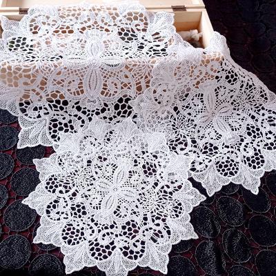 China Minimalist romantic idyllic romantic kitchen decoration coaster cushion style embroidery vintage lace tablecloth cover dining room tablecloth for sale