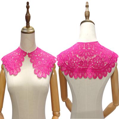 China Embroidery 100% Polyester Lace Cape Style Retro Hollow Out Small Vest Short Jacket Faux Collar Accessories Crochet For Fashion Knitting Bead for sale