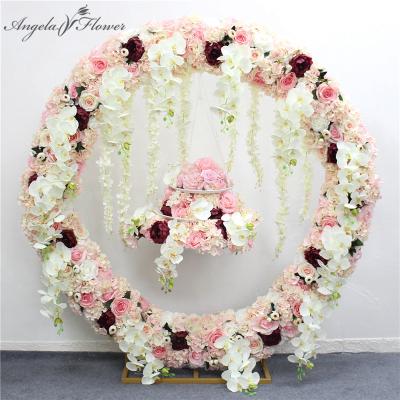 China Artificial flower arch 150cm butterfly orchid flower row+orchid flower stand+iron arch stand set decor wedding backdrop for sale