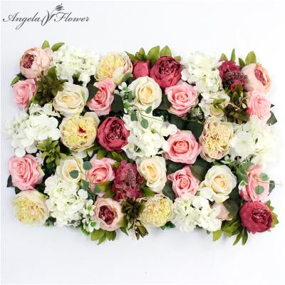 China Wedding Flower Wall 40*60cm DIY Artificial Flower Wall Plants Flower Row For Wedding Hotel Home Decor for sale