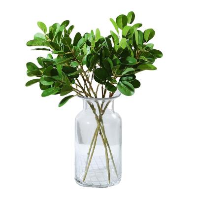 China Artificial Flower 45cm Fabric And Silk Flowers Eucalyptus Leaves Green Plants DIY Plastic Wall Wedding Home Decor for sale