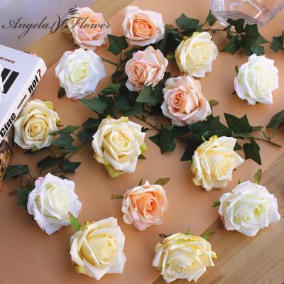 China DIY Silk Rose Flower Heads Decoration For Wedding Flower Wall Decor Hotel Background for sale