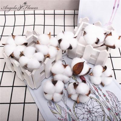 China Natural Dried Cotton Flower Cotton Head For Home Christmas Decor DIY Garland Flower Wall Material for sale