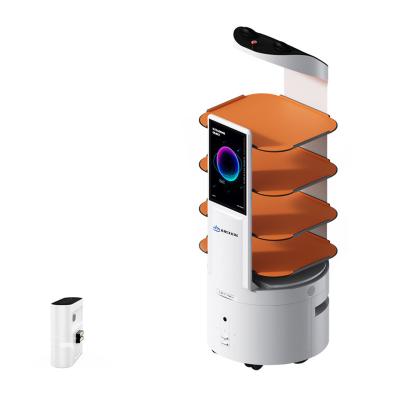 China Hotels Serving Robot / Cafe Restaurant Food Delivery Robot Tray Waiter Robot Intelligent For Hotels for sale