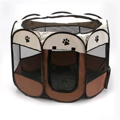 China Viable Folding Breathable Pet Tent Pet Kennel For Cats And Dogs Octagonal Oxford Dog Cage Pet Products for sale