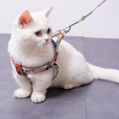 China Cat Belt Dog Harness Soft Stocked Adjustable Pet Leash for Puppy and Kitten Nylon Dog Collar Pet Supplies for sale