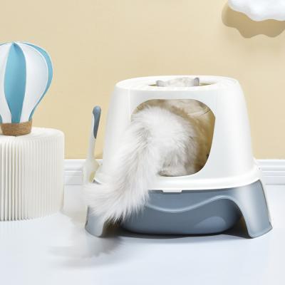 China Sustainable Design Large Cat Litter Box Deodorizing Pet Totally Enclosed Garbage Chamber Cat Toilet Pet Cleaning Supplies for sale