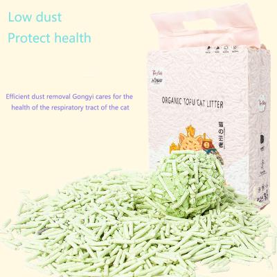 China Sustainable Tofu Natural Cat Litter Pet Cleaning Products Dustproof Premium Quick Clumping Bentonite for sale