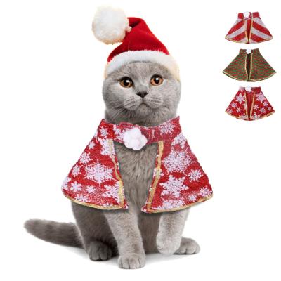 China 2022 Viable The Dog's Newest Cat Pet Christmas Hat Saliva Towel Bib Autumn And Winter Apparel Dress Up Supplies for sale