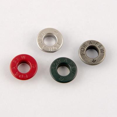 China Custom Engraved Logo 8mm Metal Garment Nickel Free Eyelet for sale