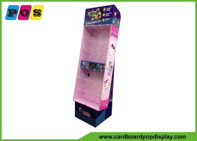 China Corrugated POP Pegboard Display Stand With Display Base And Shinny Printing HD060 for sale