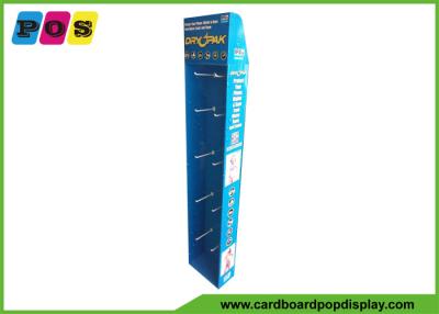 China Paperboard Peghooks Cardboard Display Shelves For Waterproof Bags SK027 for sale