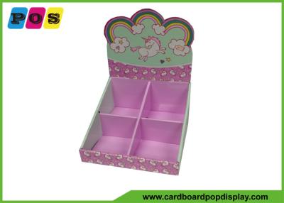 China Portable POP Cardboard Display Boxes , 4 Cells Counter Top Display For Kids Necklace CDU072 for sale