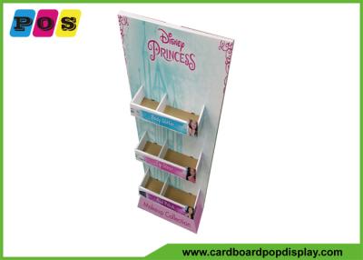 China Custom Creative Corrugated Floor Displays , Three Trays Cardboard Display Racks For Makeup Collection FL198 for sale