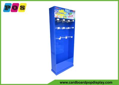 China Blue Color Retail Corrugated Floor Displays , 12 Inch Pegs Cardboard Store Display For Summer Toys HD027 for sale