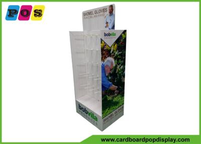 China Double Sided Cardboard Store Display , Plastic Pegs Cardboard Box Display For Shovel Gloves HD069 for sale