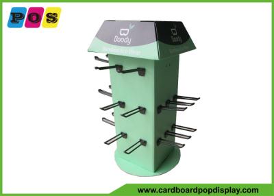 China Four Sides Rotated Cardboard Counter Display , Black Pegs Retail Counter Displays CDU026 for sale