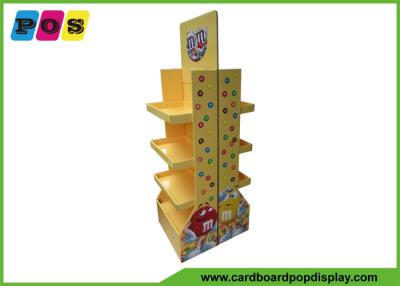 China Double Sided Cardboard Floor Displays With 4 Shelves And Removable Header FL095 for sale