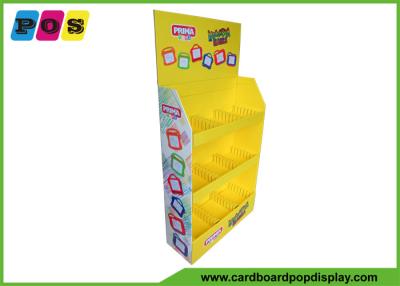 China Three Shelves Corrugated Pop Retail Cardboard Displays For Drawing Board Promotion for sale