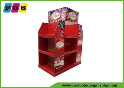 China Red Cardboard Pos Half Pallet Point Of Sale Display Stands For Christmas Items Promotion for sale