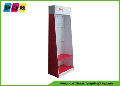 China Supermarket Rack Pop Up Cardboard Floor Display Stand With Hooks for sale