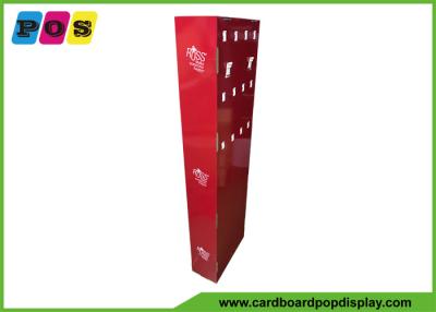 China Pop Up Corrugated Cardboard Floor Displays Stand With 3 Shelves and Hooks for sale