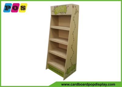 China Kraft Brown Color Corrugated Floor Advertising Display Shelf with CMYK Printing FL211 for sale