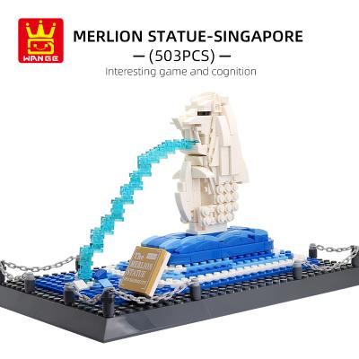 China Children's Block Toy Gift 503PCS Architecture Merlion Singapore Model Building Block Brick Toy Gift Set Kids New Display for sale