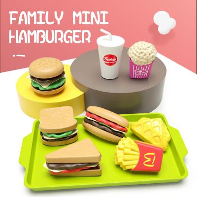 China Eco-Friendly Pretend Play Food Toys Set House Sandwich Sandwich French Fries Burger Children's Simulation Food Assembling DIY Fast Food for sale