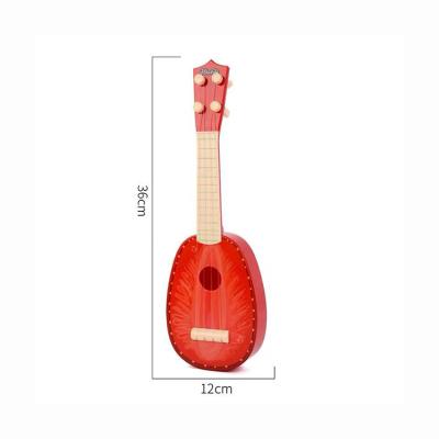 China New Arrival Mini Children Simulation Fruit Shape Musical Instrument Kids Guitar 100 Educational Game Toy for sale