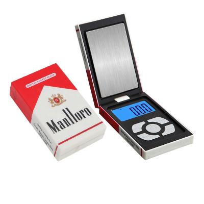 China 500g 0.01g Red Color Pocket Type Cigarette Holder Mini Digital Portable Weighing Scale 40*22mm for sale