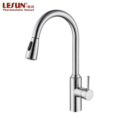 China LESUN Amazon Faucets Thermostatic Top Selling 304 Stainless Steel Pull Out Water Sink Pulling Out Multifunctional Kitchen Faucet Press Faucet/Faucet for sale