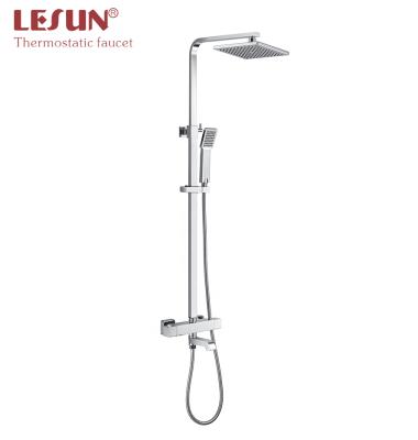 China Without Slide Bar Bathroom Rainfall Top Hand Shower Popular Luxury Wall Mounted Brass Casting Kit LESUN for sale