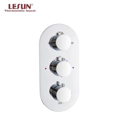 China Without Slide Bar LESUN 2019 Arrived Multi Color Shower Valve 3 Functions Control Brass Thermostatic Diverter for sale