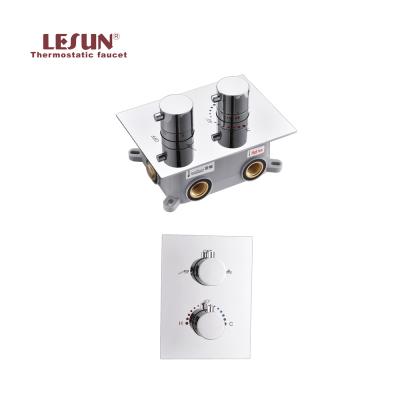 China 2019 hot sale LESUN Amazon without slide bar concealed 2 function brass thermostatic shower valve for sale