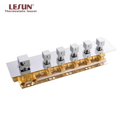 China Without Slide Bar LESUN 2020 Arrived Multi Color Shower Valve 5 Functions Control Brass Thermostatic Diverter for sale