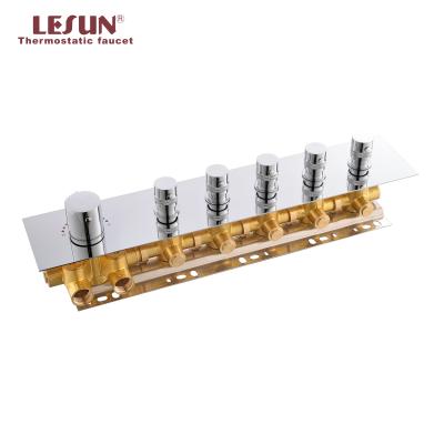 China Without Slide Bar LESUN 2019 Arrived Multi Color Shower Valve 5 Functions Control Brass Thermostatic Diverter for sale