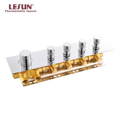 China Without Slide Bar LESUN 2019 Arrived Multi Color Shower Valve 4 Functions Control Brass Thermostatic Diverter for sale