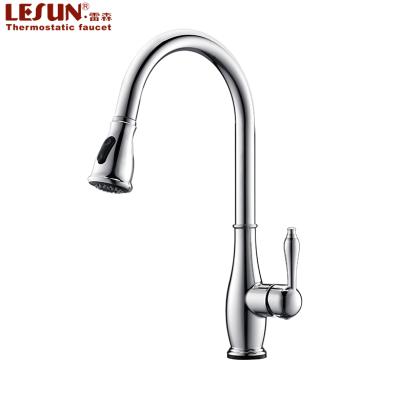 China LESUN Wholesale Modern Brushed Italian Mixer Tap Water Saving Hot Cold Deck Mounted Kitchen Faucets for sale