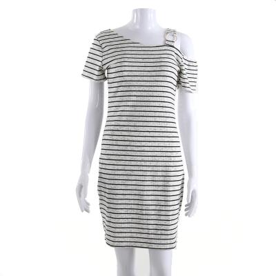 China Striped Midi Anti-Static Anti-Static Dress Off The Shoulder Sexy Bodycon Dress 2022 Summer Casual Outfits for sale