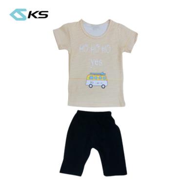 China New Children's Breathable Spring Pants Breathable Home Toddler Loungewear Children's Short Sleeve Pajamas Suit And Pajamas For Kids for sale