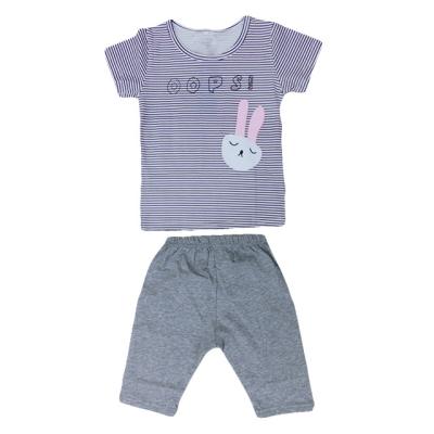 China Hot-sale Children's Breathable Breathable Clothing Two Piece Short Sleeve Pants Toddler Patterned Pajamas for sale