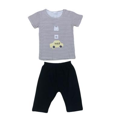 China High Quality Breathable Home Wear Children's Breathable Short Sleeve Short Pants And Toddler Striped Pajamas for sale