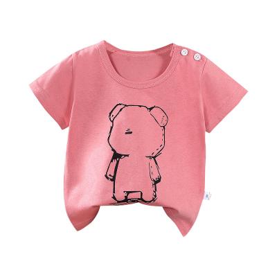 China Professional Custom Children's Top Cotton T-shirt Wholesale Anti-Shrink Baby Pattern Cartoon T-shirt Kids Anti-Shrink for sale