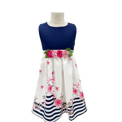 China New Spring and Summer Girl Floral Dress Fashion Girls Washable Customizable Casual Dresses for sale