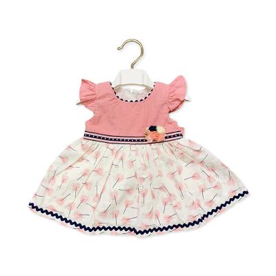 China Wholesale High Quality Hot Sale Box Washable Kids Fashion Short Sleeve Cotton Girls Dress for sale