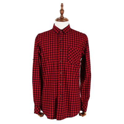 China Anti-Pilling Men's Casual Plaid Shirts Long Sleeve Anti-Pilling Cotton Plaid Shirts for sale